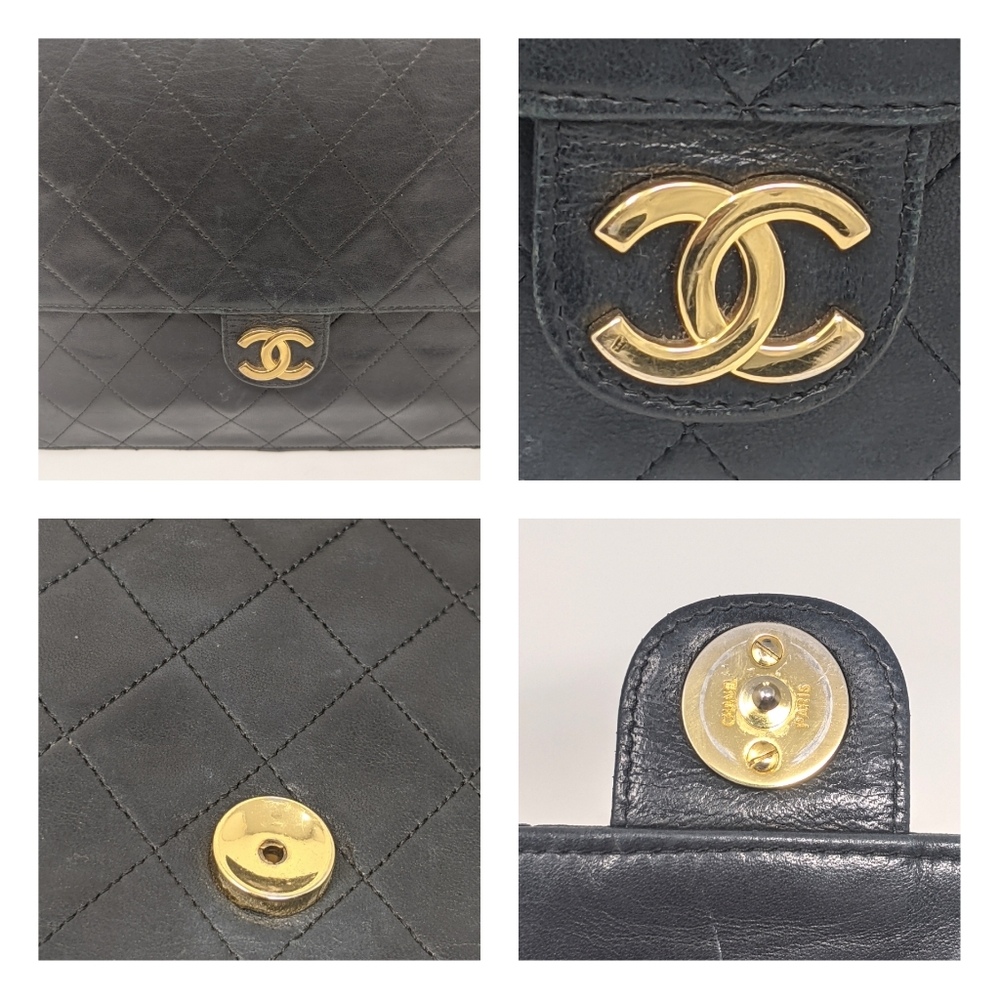 🎉HP🎉CHANEL Black Bag Single Chain Flap Bag Vintage - Picture 13 of 16